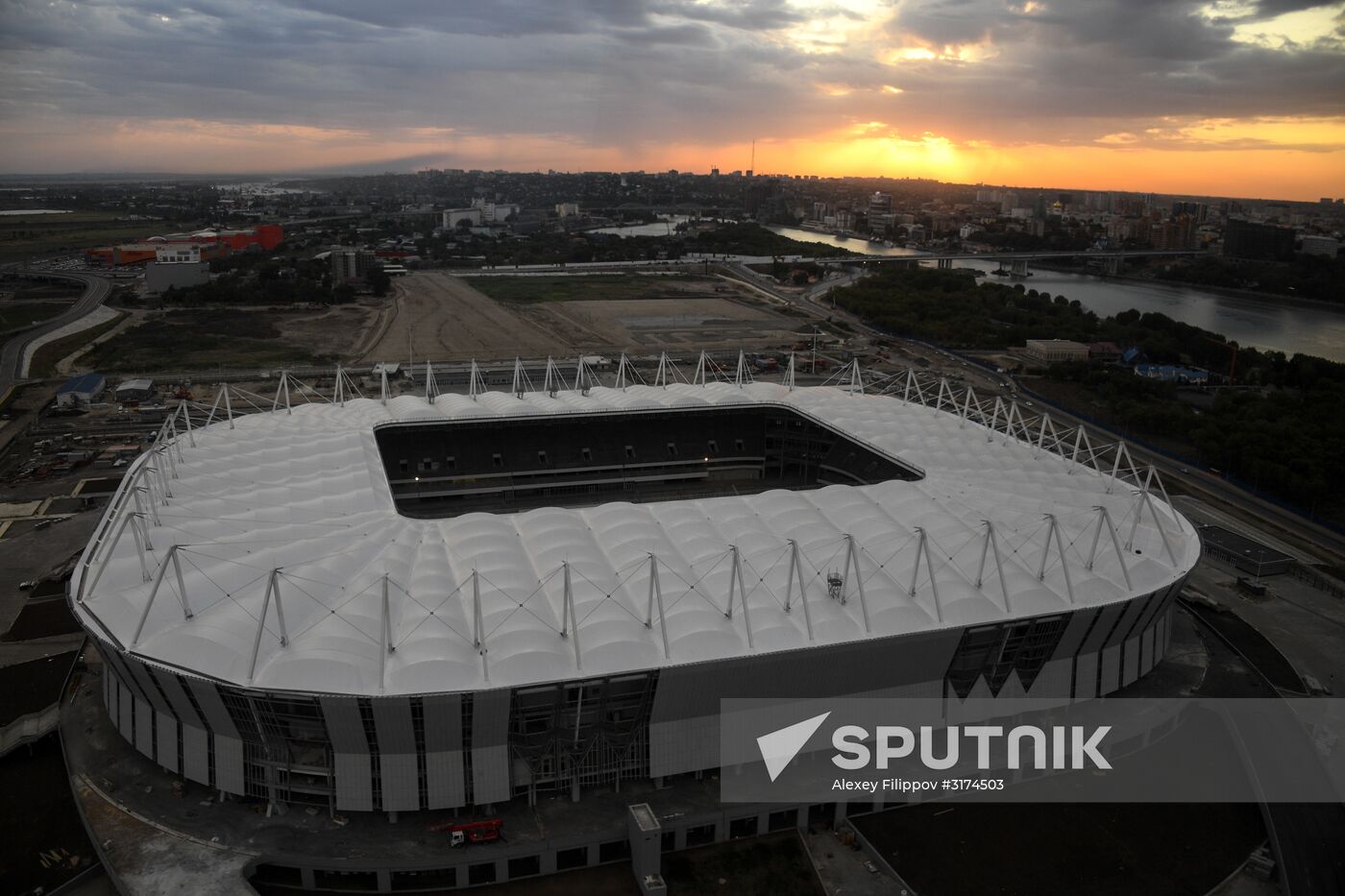 Rostov-on-Don's Rostov Arena football stadium construction site