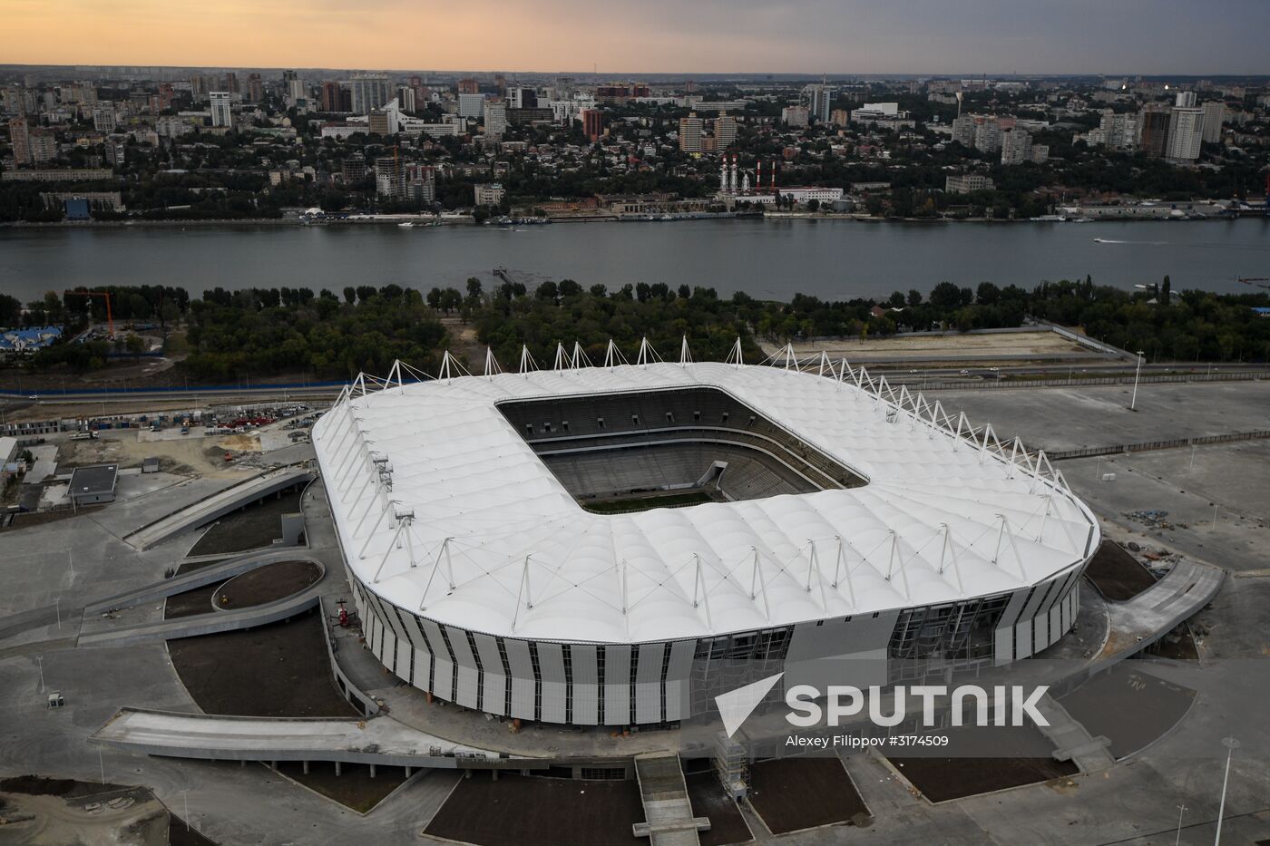 Rostov-on-Don's Rostov Arena football stadium construction site