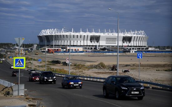 Rostov-on-Don's Rostov Arena football stadium construction site