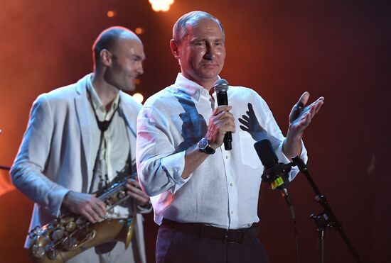 Russian President Vladimir Putin visits Crimea