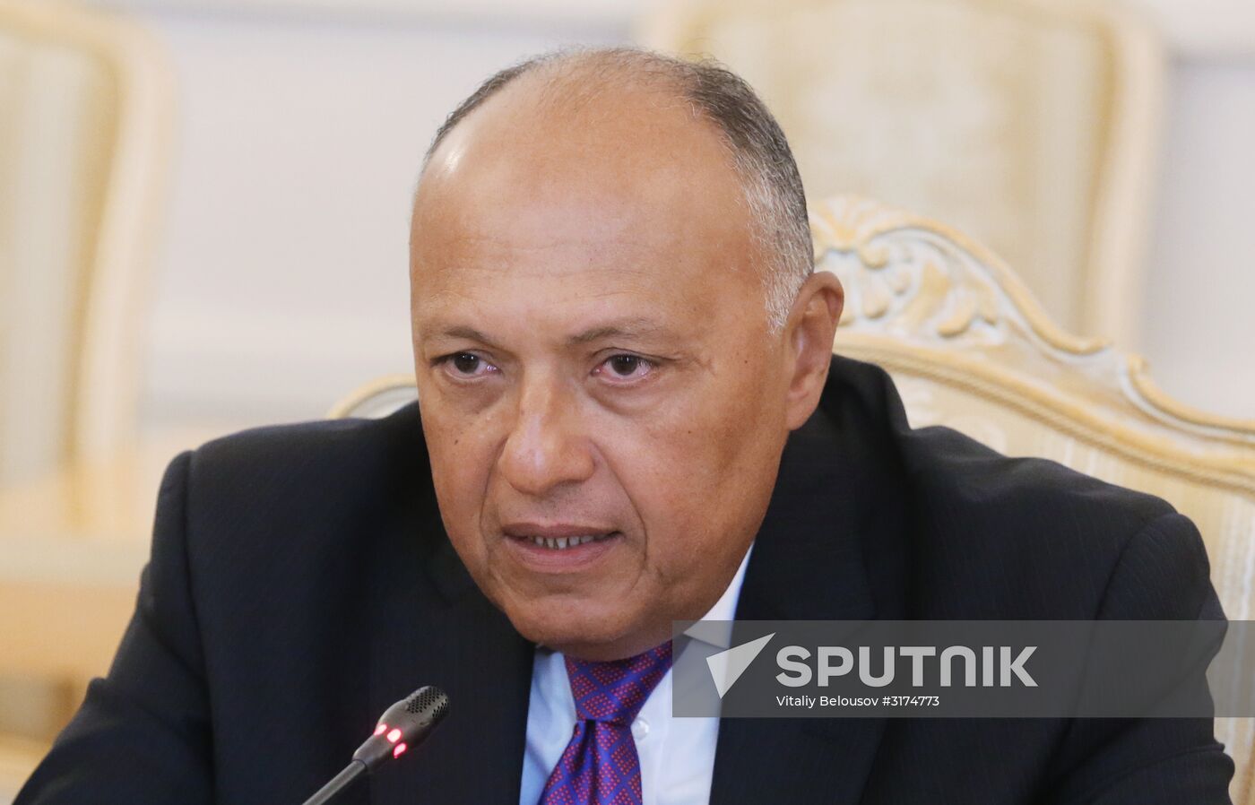 Russian Foreign Minister Sergei Lavrov meets with Egyptian Foreign Minister Sameh Shoukry