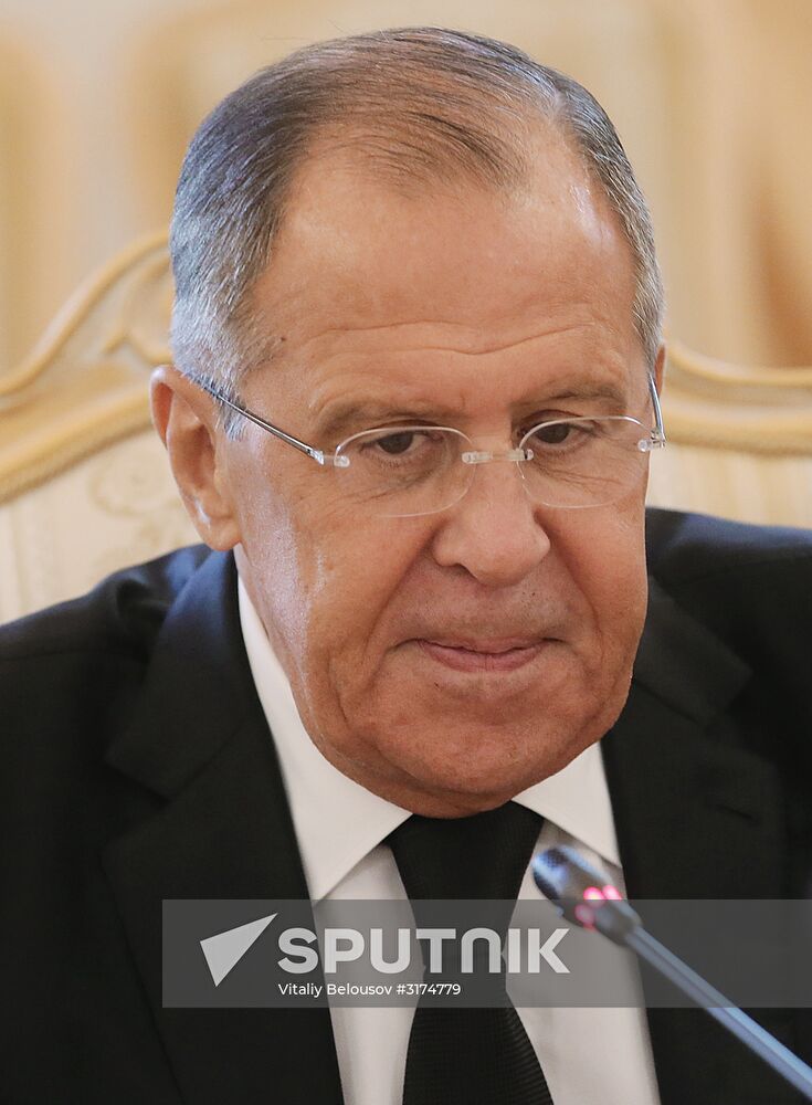 Russian Foreign Minister Sergei Lavrov meets with Egyptian Foreign Minister Sameh Shoukry
