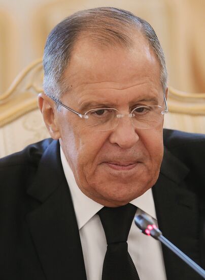 Russian Foreign Minister Sergei Lavrov meets with Egyptian Foreign Minister Sameh Shoukry