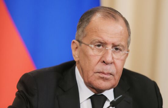 Russian Foreign Minister Sergei Lavrov meets with Egyptian Foreign Minister Sameh Shoukry