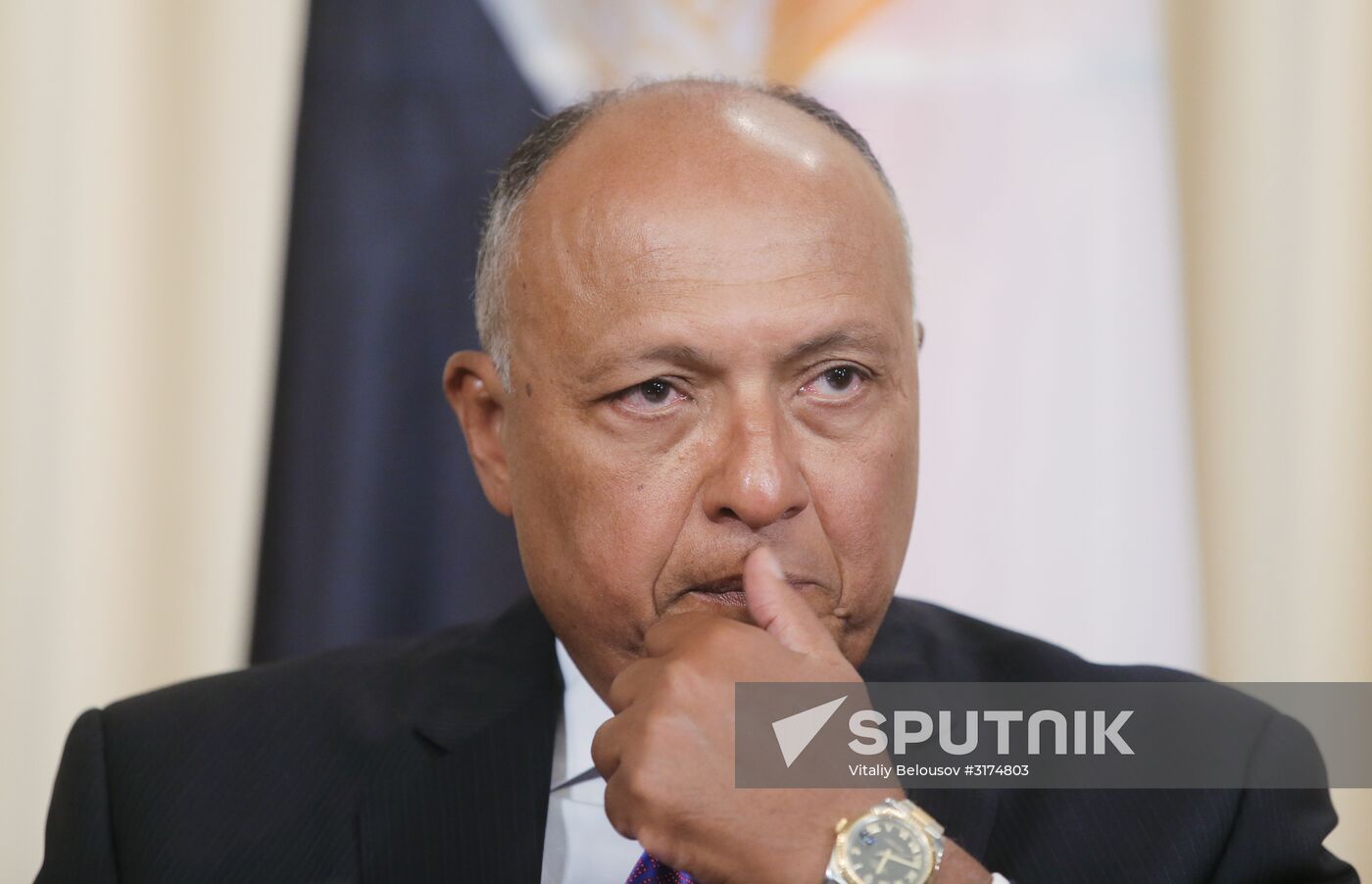 Russian Foreign Minister Sergei Lavrov meets with Egyptian Foreign Minister Sameh Shoukry