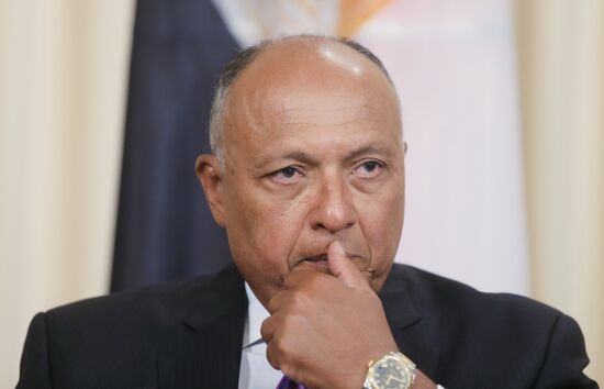 Russian Foreign Minister Sergei Lavrov meets with Egyptian Foreign Minister Sameh Shoukry