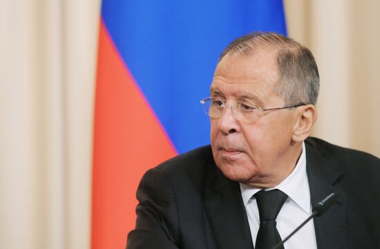 Russian Foreign Minister Sergei Lavrov meets with Egyptian Foreign Minister Sameh Shoukry