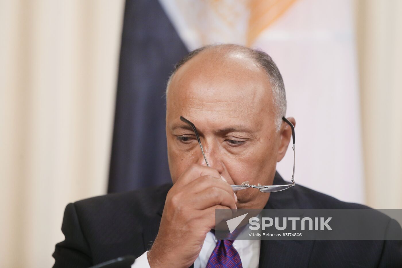 Russian Foreign Minister Sergei Lavrov meets with Egyptian Foreign Minister Sameh Shoukry