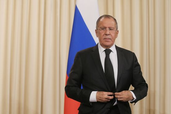 Russian Foreign Minister Sergei Lavrov meets with Egyptian Foreign Minister Sameh Shoukry