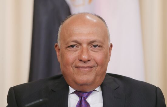 Russian Foreign Minister Sergei Lavrov meets with Egyptian Foreign Minister Sameh Shoukry