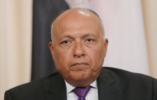 Russian Foreign Minister Sergei Lavrov meets with Egyptian Foreign Minister Sameh Shoukry