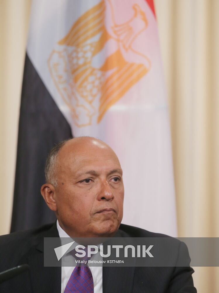 Russian Foreign Minister Sergei Lavrov meets with Egyptian Foreign Minister Sameh Shoukry