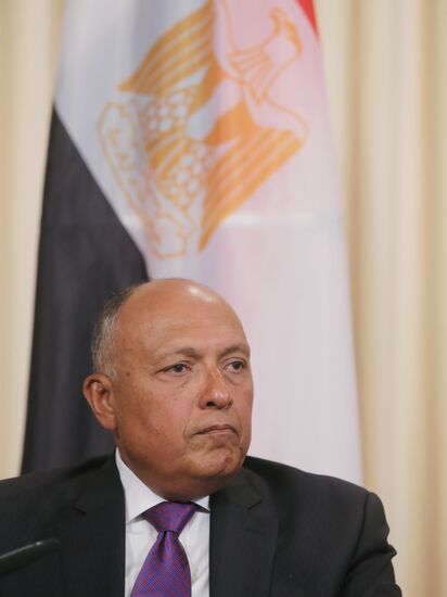 Russian Foreign Minister Sergei Lavrov meets with Egyptian Foreign Minister Sameh Shoukry