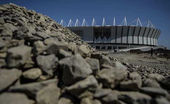 Rostov-on-Don's Rostov Arena football stadium construction site