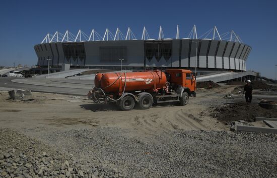 Rostov-on-Don's Rostov Arena football stadium construction site