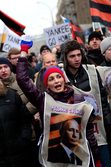 Moscow march in support of Russian compatriots in Ukraine