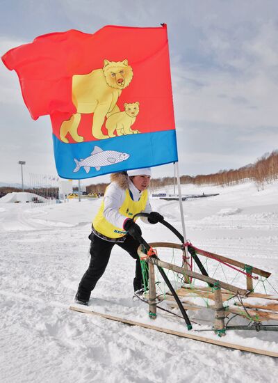Opening of Beringia 2014 dog-sled race