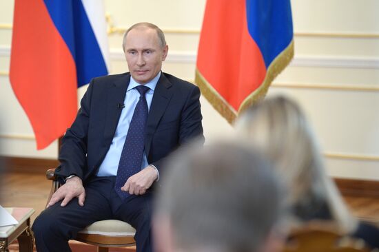 Vladimir Putin meets with journalists at Novo-Ogaryovo residence