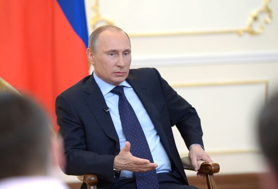 Vladimir Putin meets with journalists at Novo-Ogaryovo residence