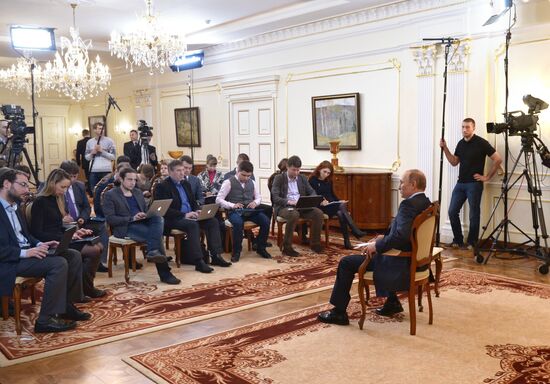 Vladimir Putin meets with journalists at Novo-Ogaryovo residence