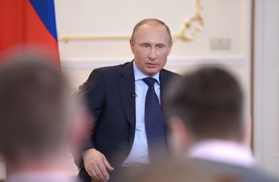 Vladimir Putin meets journalists in Novo-Ogaryovo residence