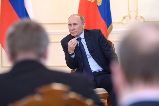 Vladimir Putin meets journalists in Novo-Ogaryovo residence