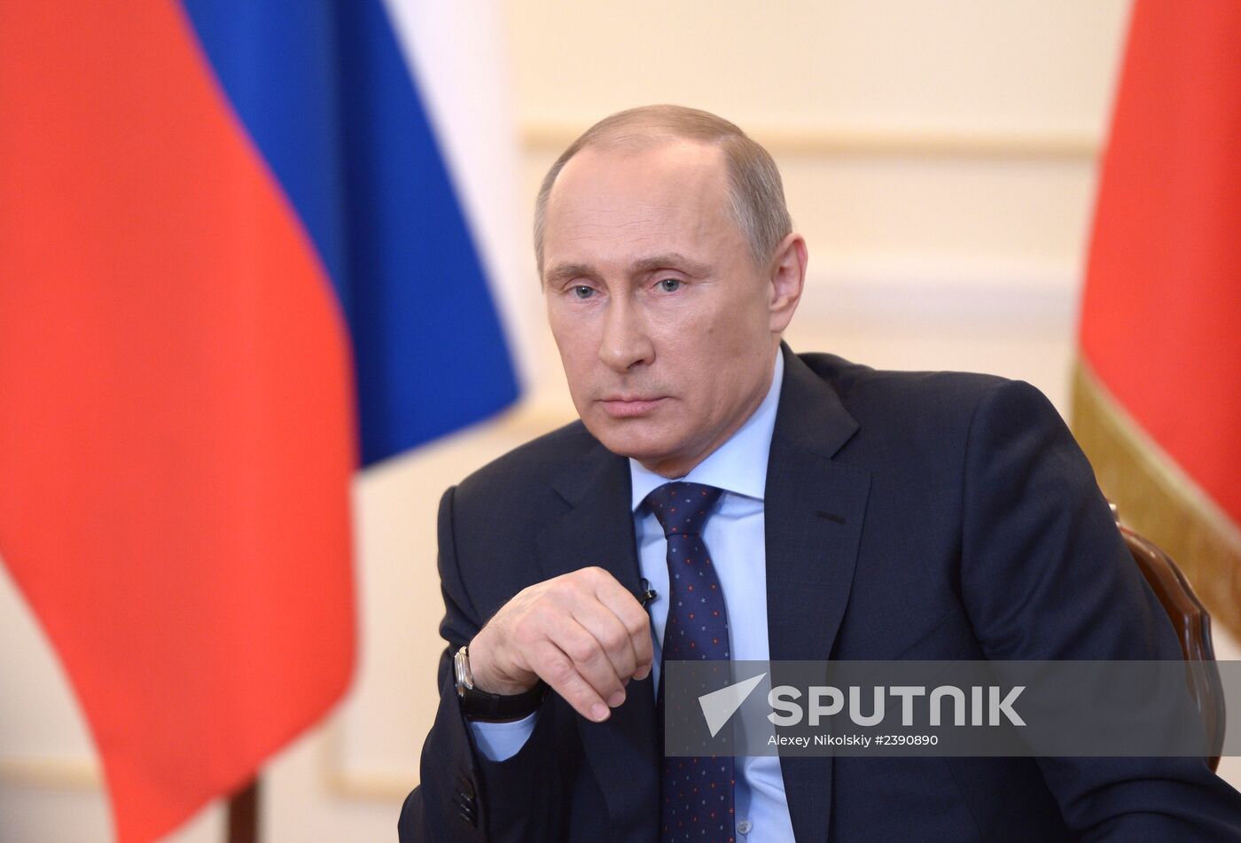 Vladimir Putin meets journalists in Novo-Ogaryovo residence