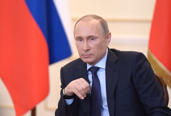 Vladimir Putin meets journalists in Novo-Ogaryovo residence