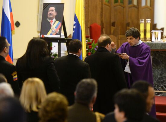 Requiem mass for death anniversary of Hugo Chavez held in Moscow