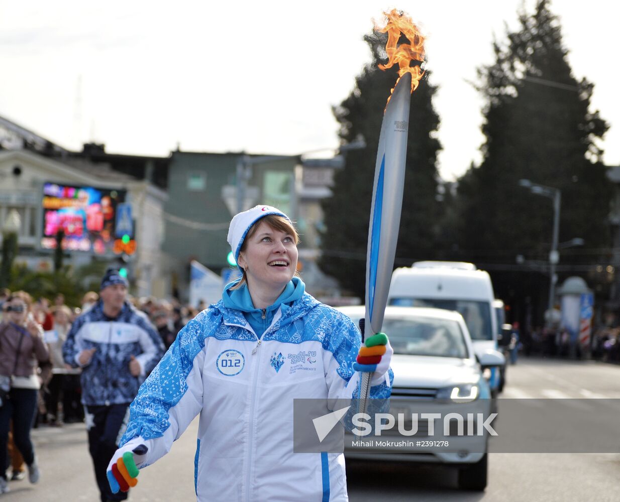 Paralympic torch relay. Sochi. Day Two