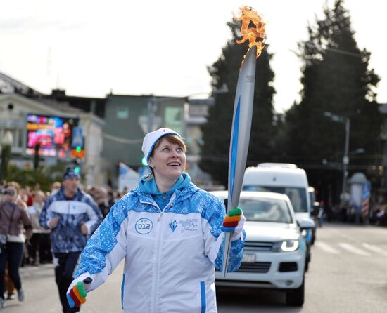 Paralympic torch relay. Sochi. Day Two