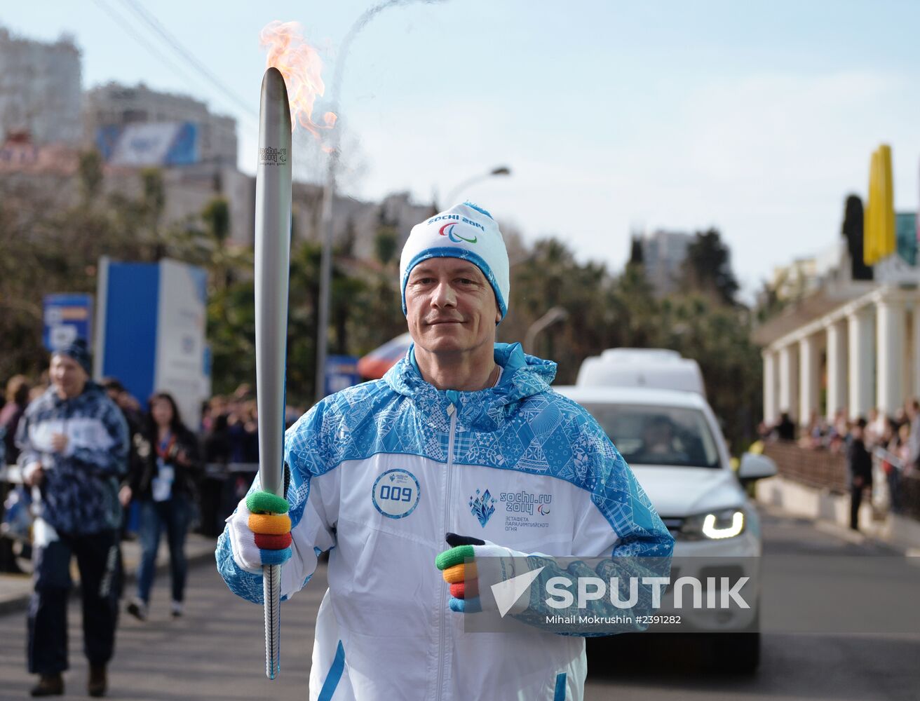 Paralympic flame realy. Sochi. Day Two