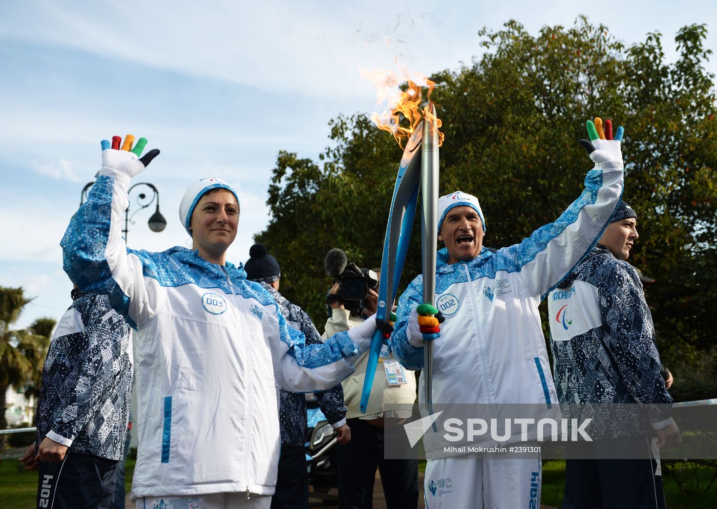 Paralympic torch relay. Sochi. Day Two
