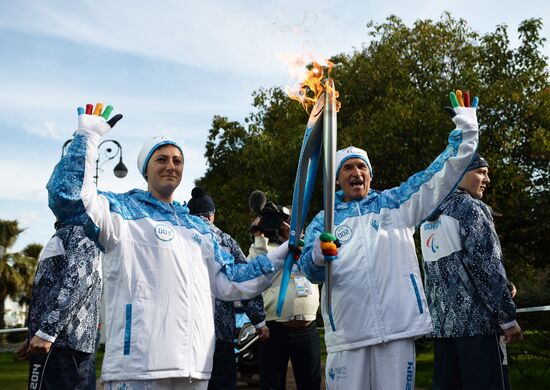Paralympic torch relay. Sochi. Day Two