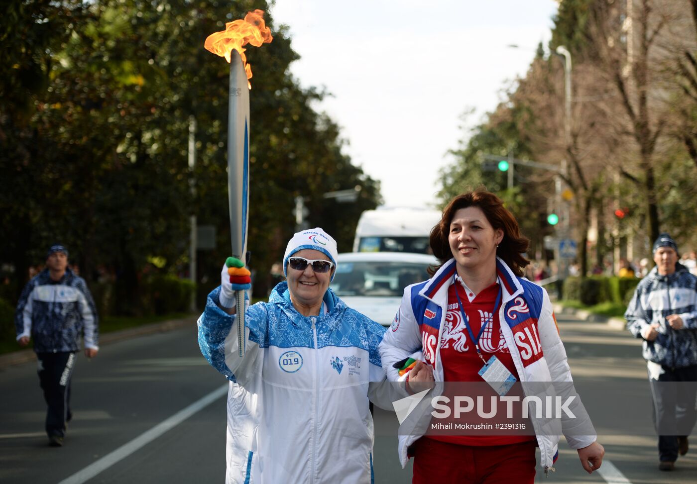 Paralympic flame realy. Sochi. Day Two