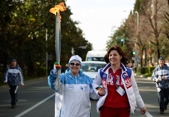 Paralympic flame realy. Sochi. Day Two