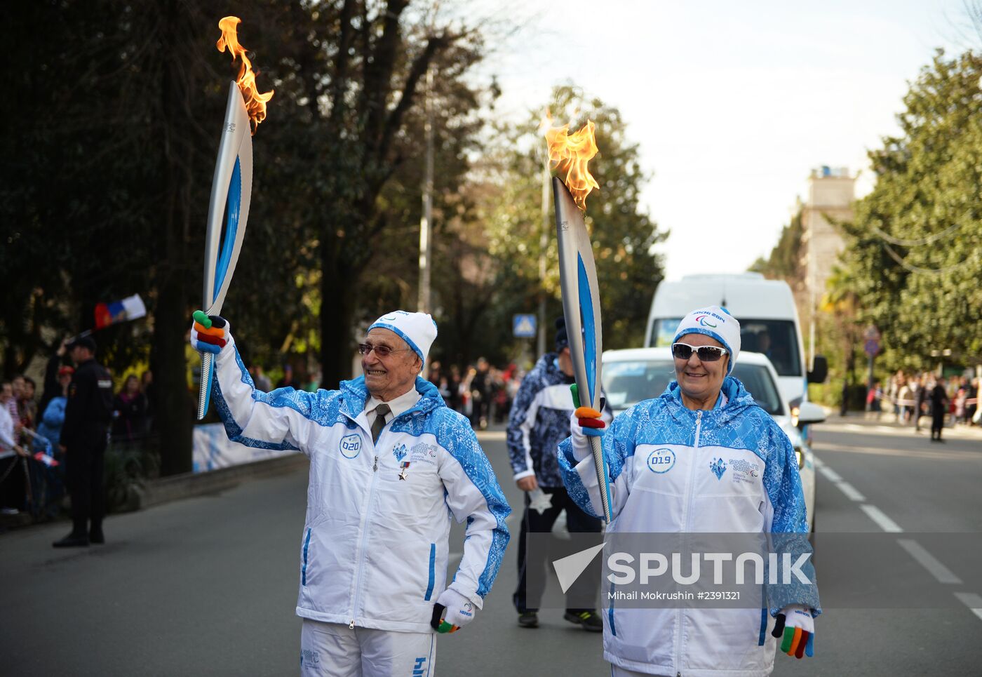 Paralympic torch relay. Sochi. Day Two