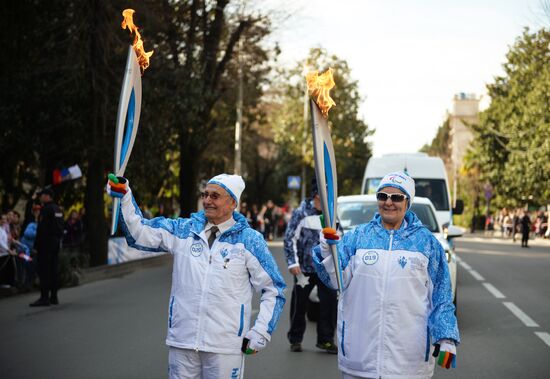 Paralympic torch relay. Sochi. Day Two