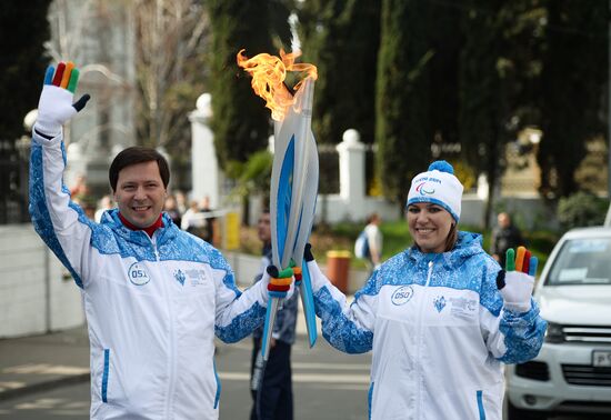 Paralympic torch relay. Sochi. Day Two