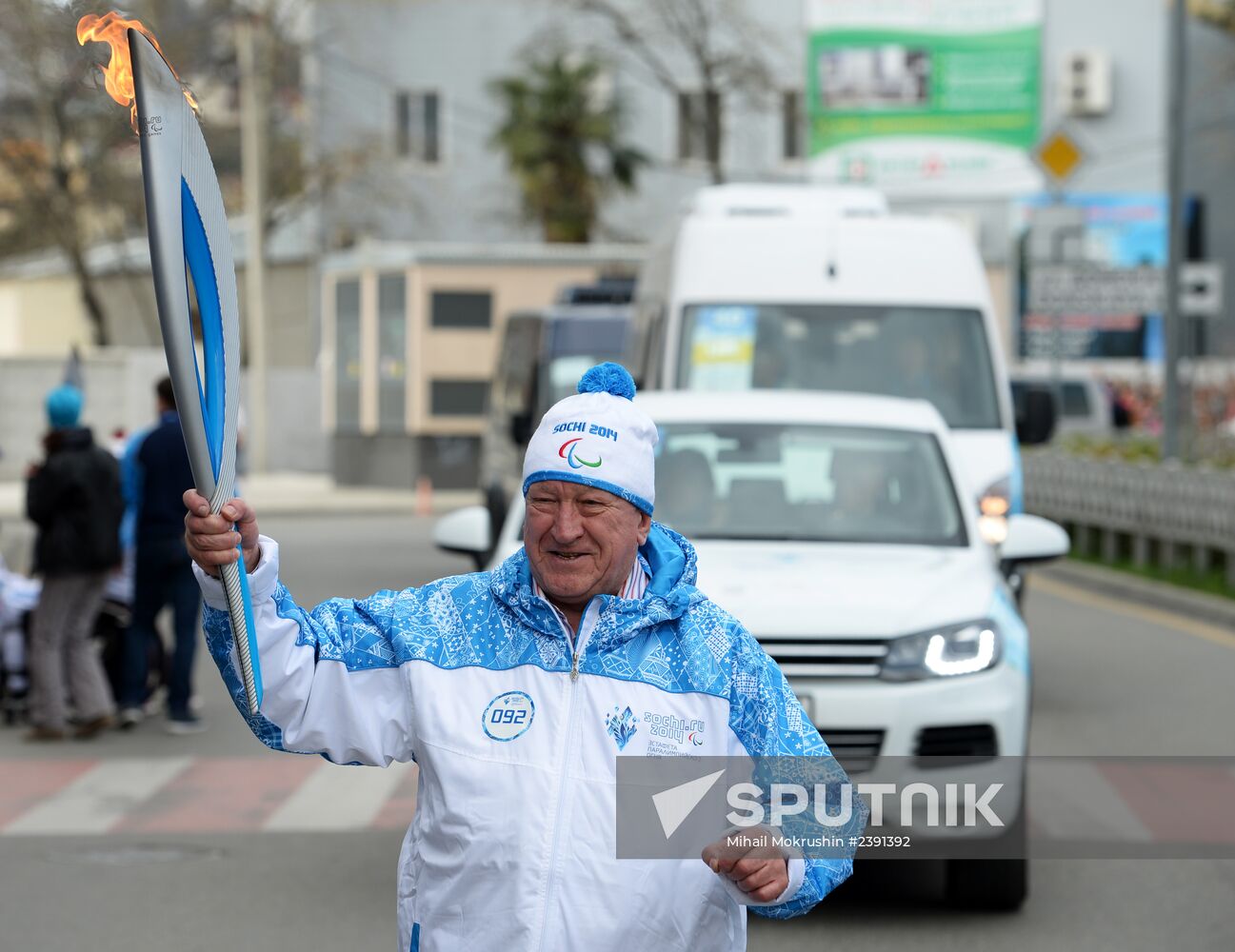 Paralympic torch relay. Sochi. Day Two