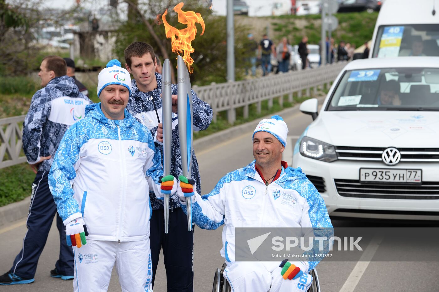 Paralympic torch relay. Sochi. Day Two