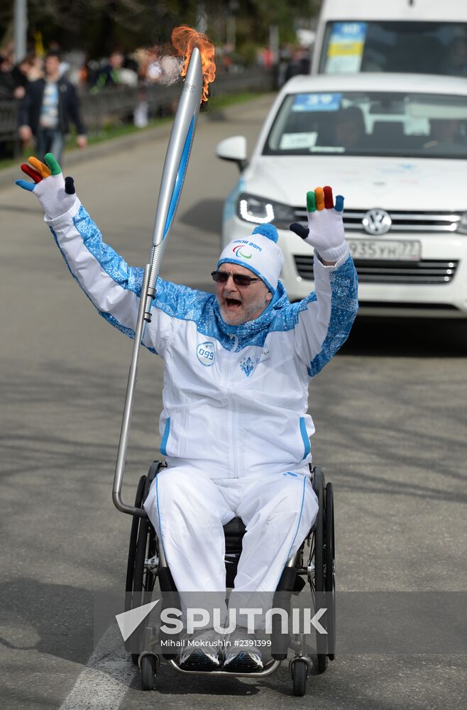 Paralympic torch relay. Sochi. Day Two