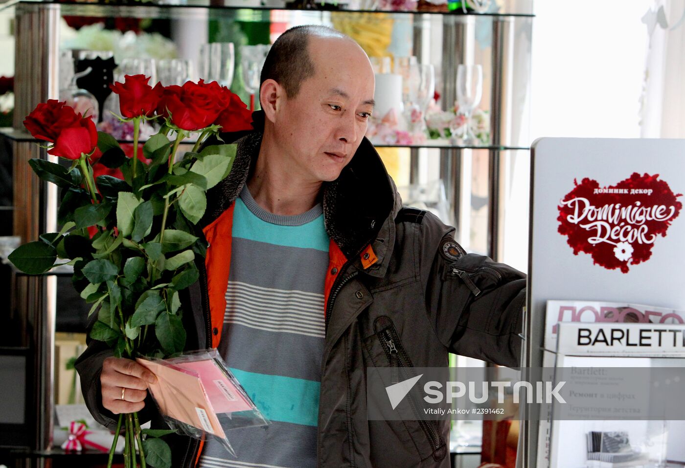 Florist at work in Vladivostok