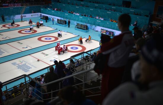 2014 Winter Paralympics. Wheelchair curling. Day One
