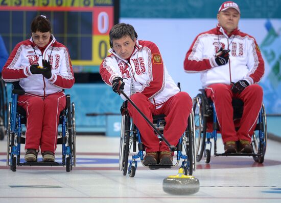 2014 Winter Paralympics. Wheelchair curling. Day Two