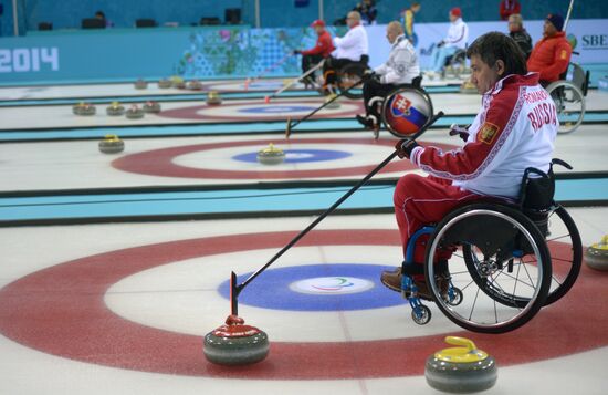 2014 Winter Paralympics. Wheelchair curling. Day Two