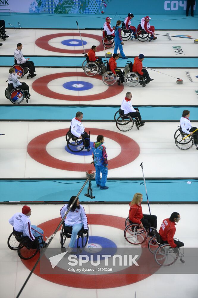2014 Winter Paralympics. Wheelchair curling. Day Two