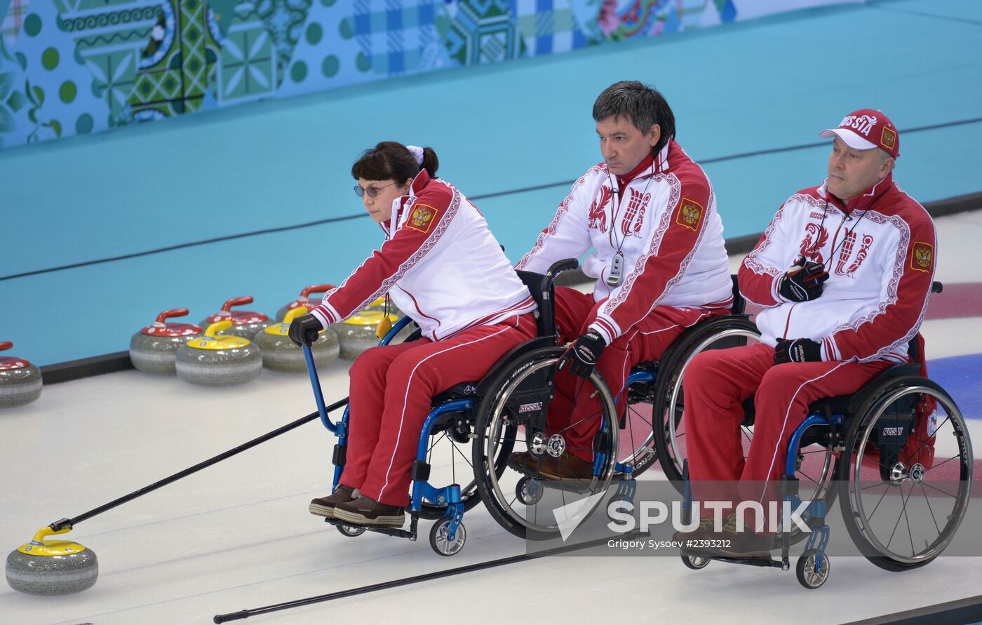 2014 Winter Paralympics. Wheelchair curling. Day Two