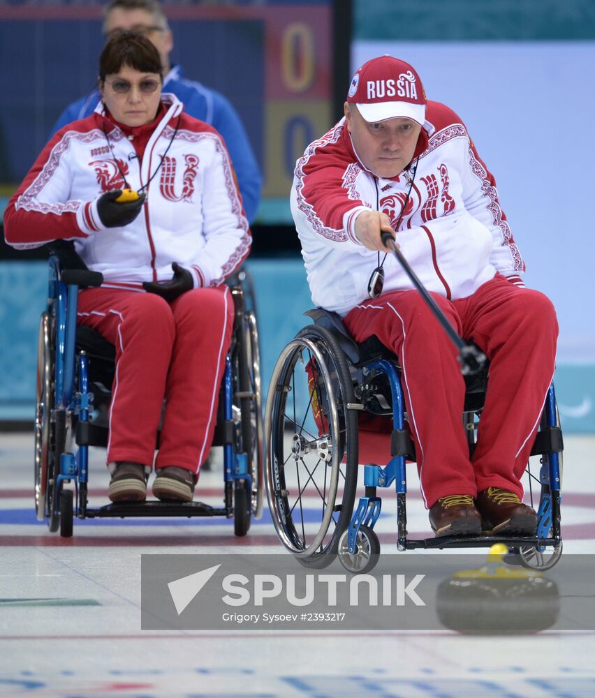 2014 Winter Paralympics. Wheelchair curling. Day Two
