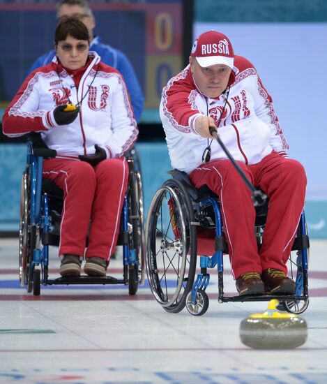 2014 Winter Paralympics. Wheelchair curling. Day Two